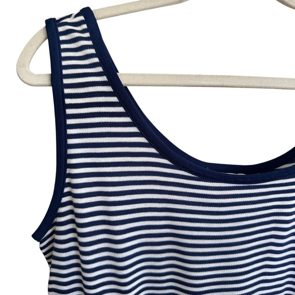 KUPRA by Zado Vintage Nautical Navy and White Stripe Knit Tank Top Made in Japan - Picture 3 of 11